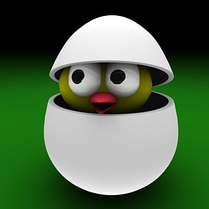 3d egg easter bird