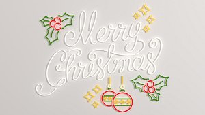 Merry Christmas led typo decoration