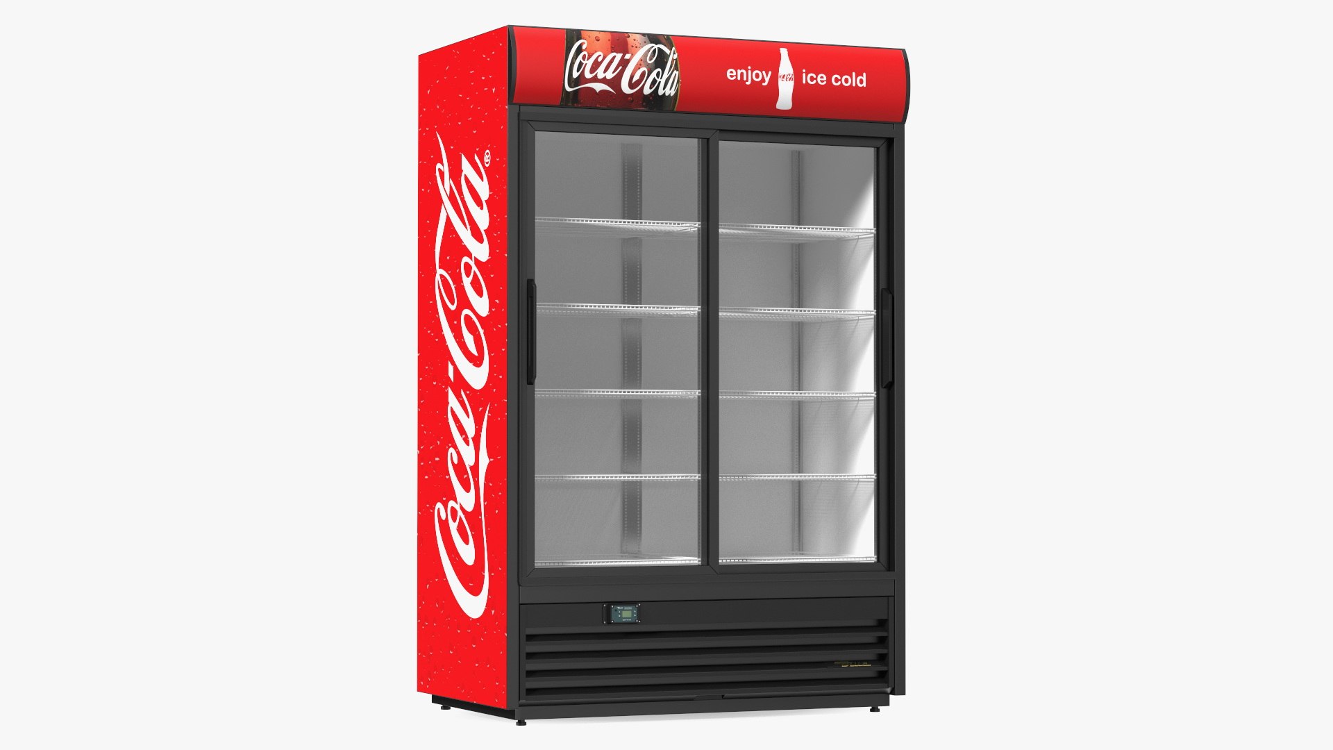 Commercial Glass Door Beverage Display Cooler 3D model preview