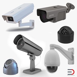 3d model of cctv cameras 2 security