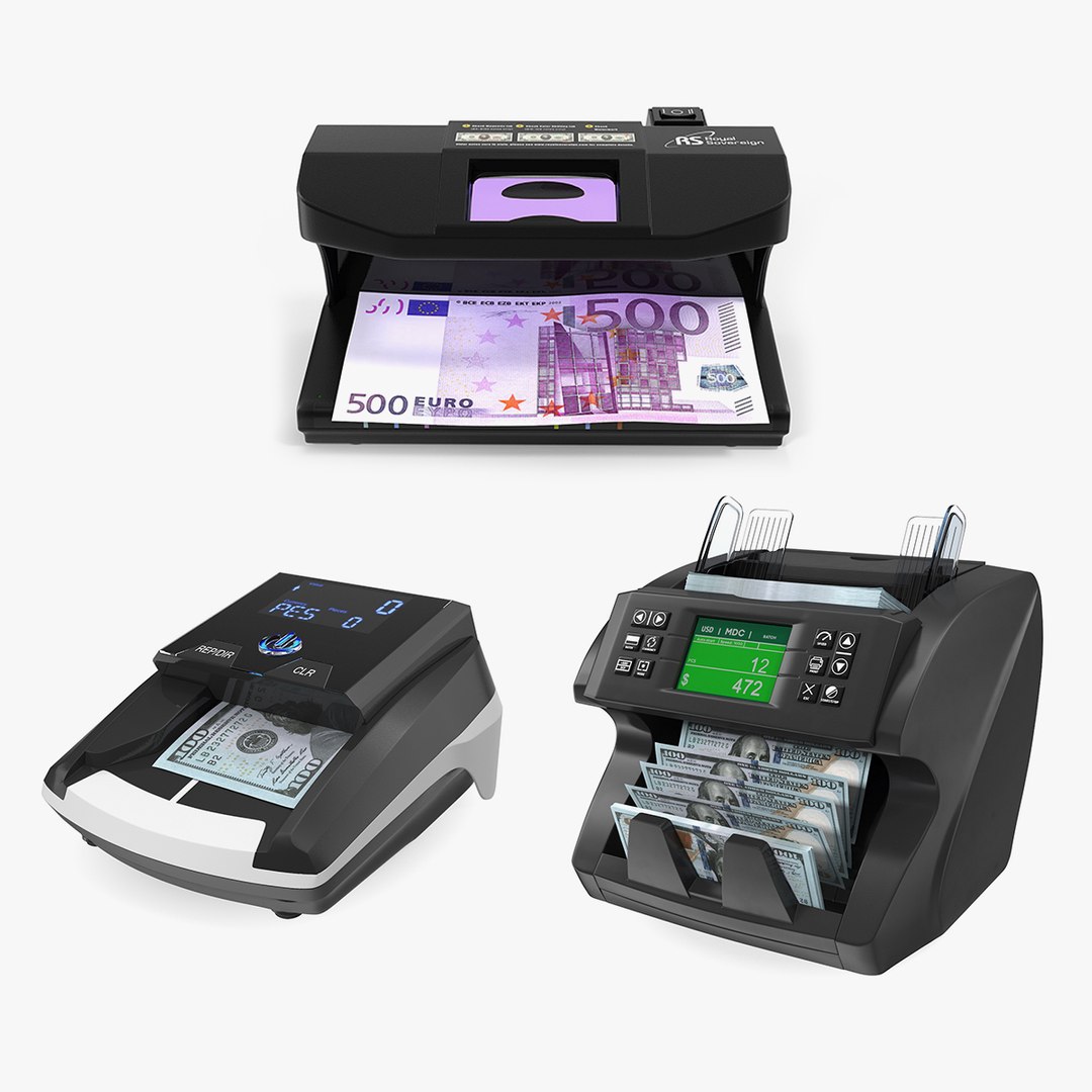 Currency Detectors with Counter Collection 3D model preview
