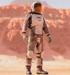 NASA White Spacesuit Concept for Spacewalk Mars Lunar or Moon 3D model