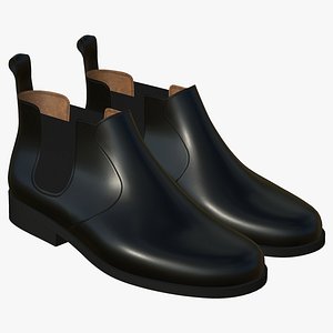 3D Leather Boots Mens model