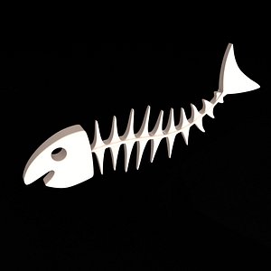 Fish Bone Cartoon 3D model