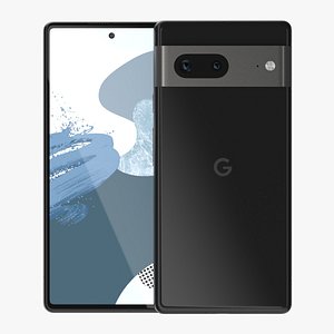 3D Google Pixel 7 Obsidian Black