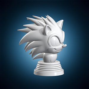 3D Sonic the Hedgehog Bust 3D Print Model Fan Art