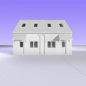 c4d british bungalow semi detached