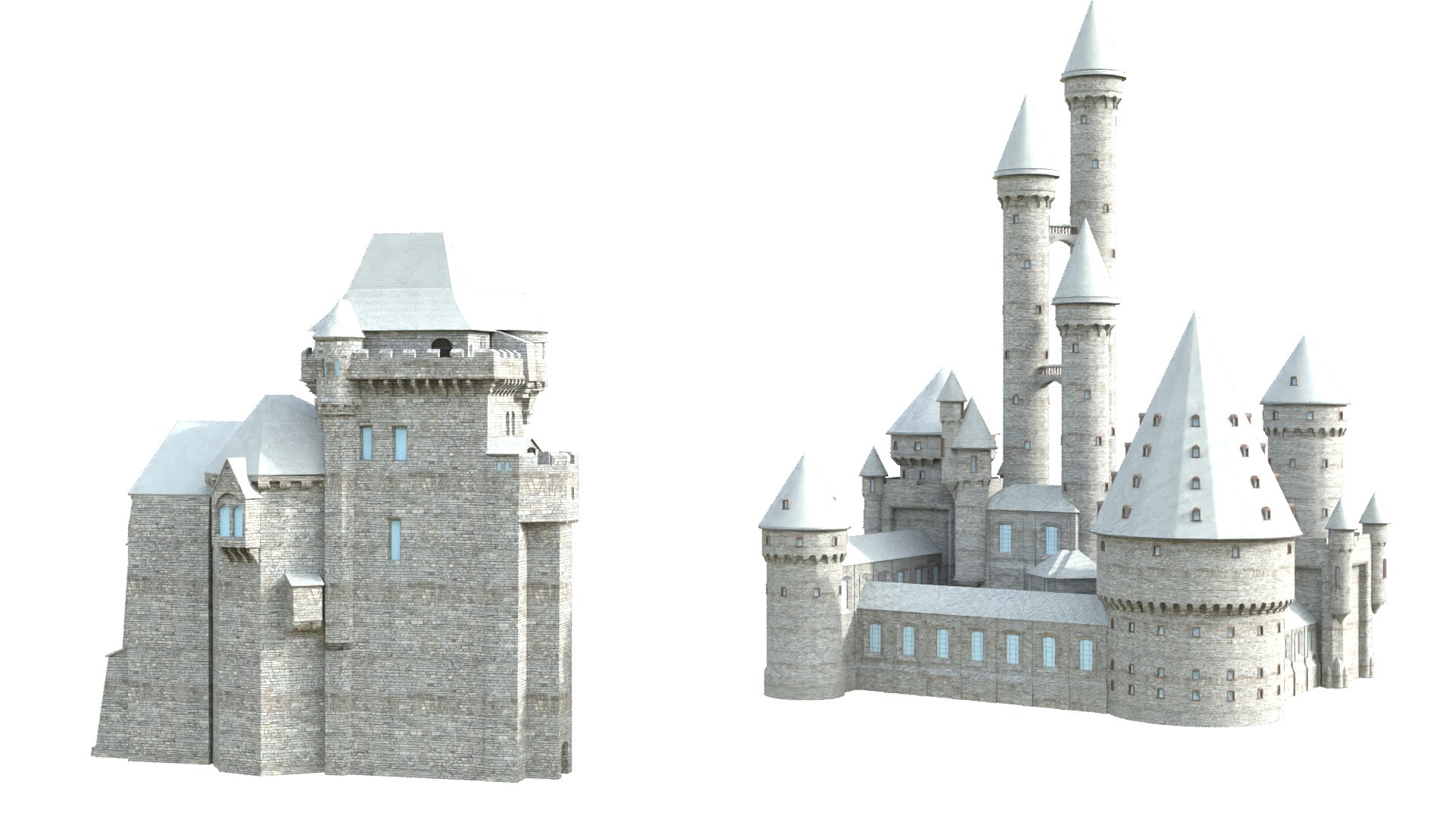 Modular Medieval Town Buildings Pack 88 Houses Castles 3D - TurboSquid ...