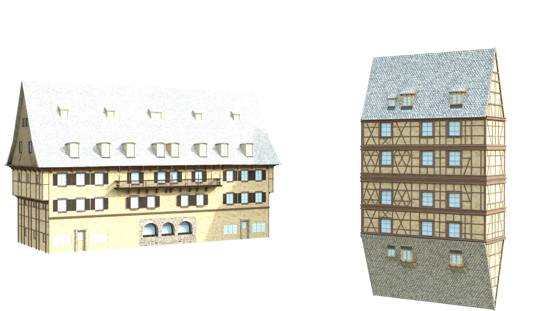 Modular Medieval Town Buildings Pack 88 Houses Castles 3D - TurboSquid ...