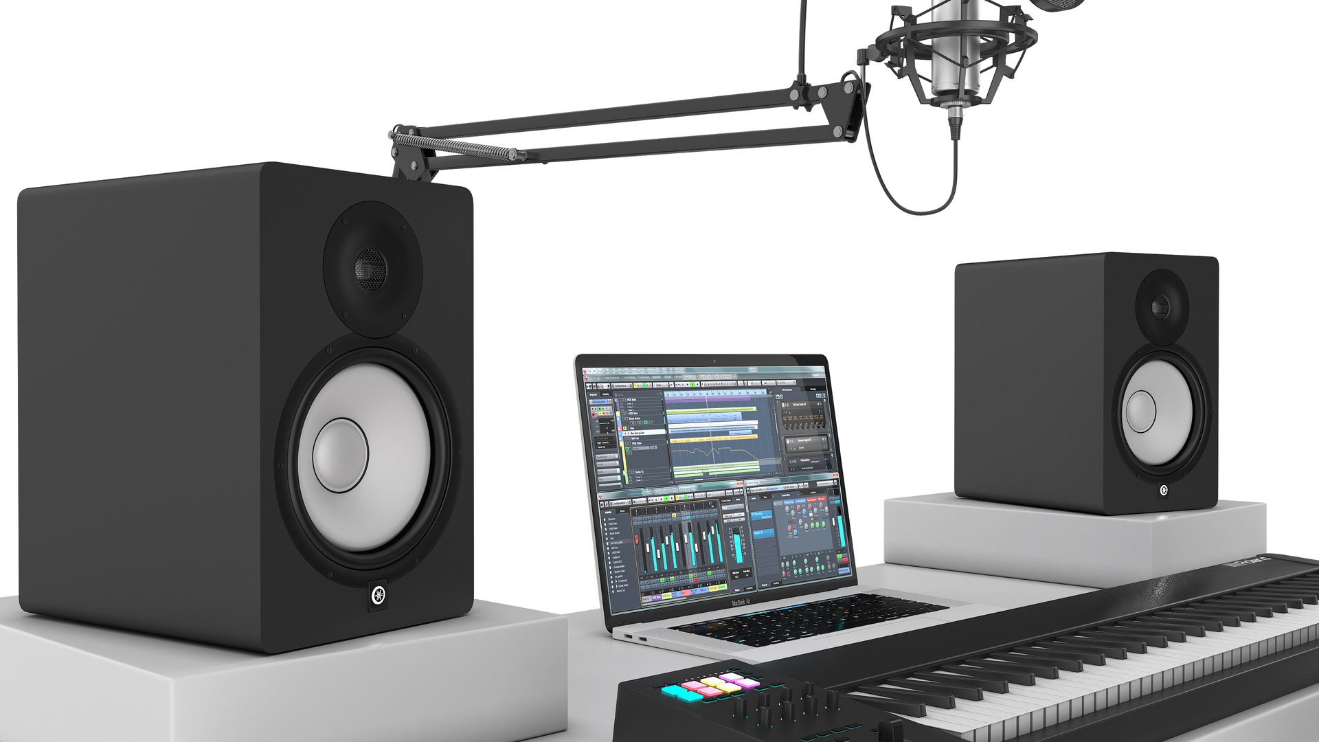 3D Model Home Music Studio Desk - TurboSquid 2296604