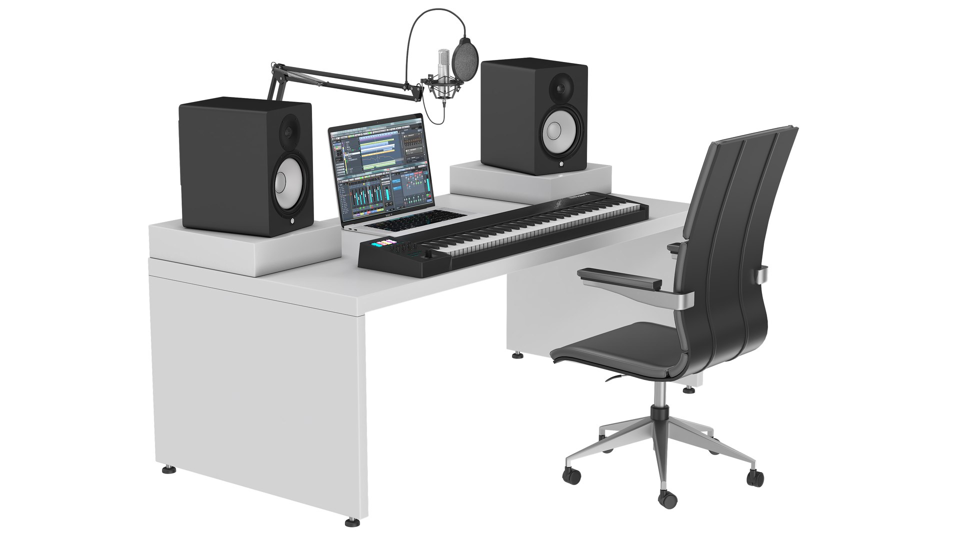 3D Model Home Music Studio Desk - TurboSquid 2296604