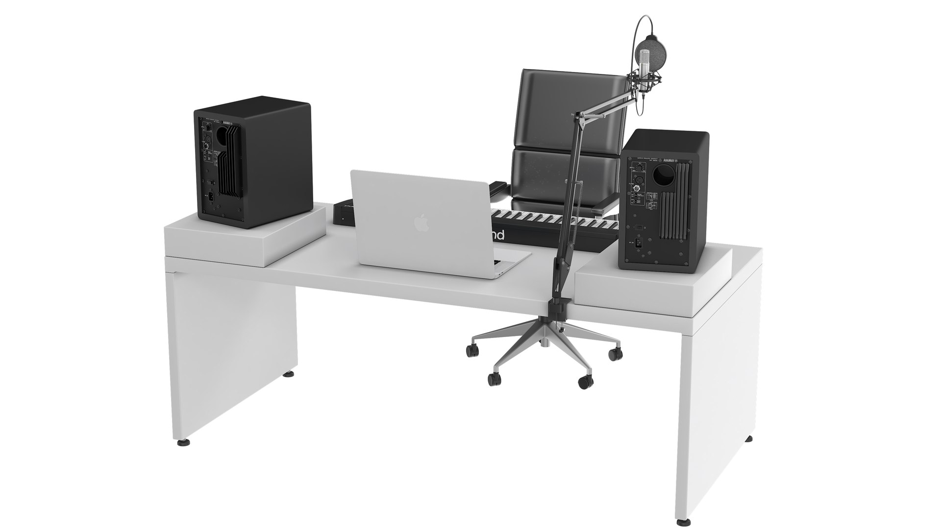 3D Model Home Music Studio Desk - TurboSquid 2296604