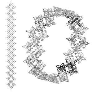 3D model jewelry bracelet diamonds