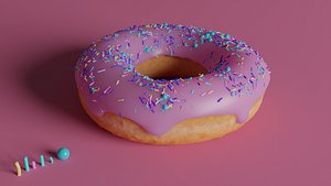 Donut with Icing and Sprinkles