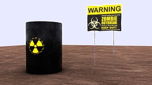 barrel warning 3D model