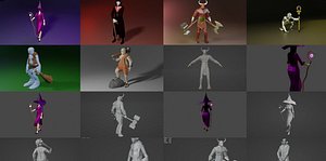 Supernatural Monsters Greek mythology Characters Game Ready 3D Model Collection