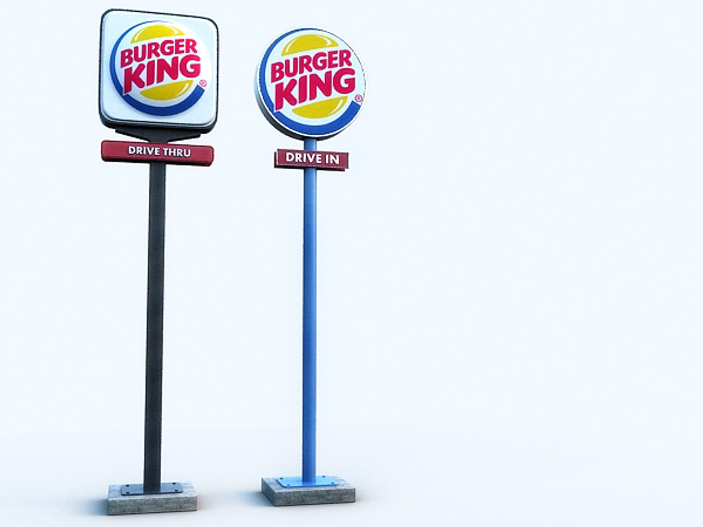 road signs burger king 3d obj