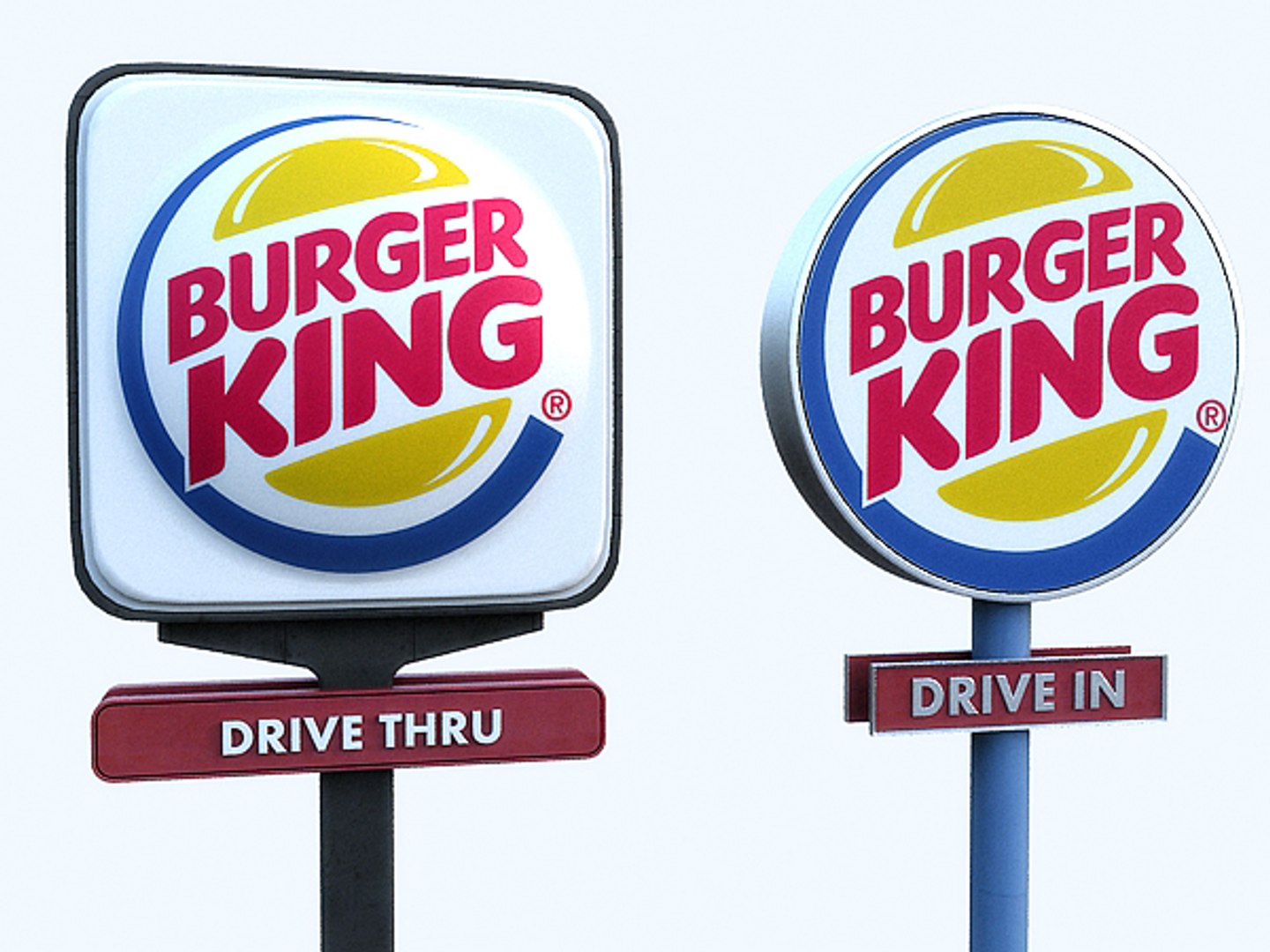road signs burger king 3d obj