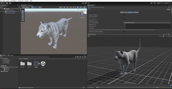 modelo 3d Fur White Tiger Rigged y Animación en Blender Unity ...