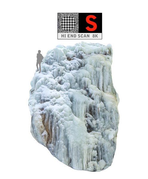 3d icefall phenomenon nature model