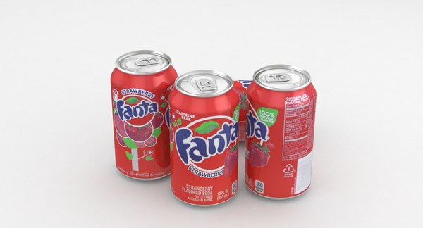 飲料缶ファンタストロベリー12flオンス3Dモデル - TurboSquid