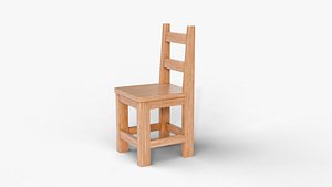 Furniture Wooden Chair 3D Model - Detailed Asset for Interior Design Projects