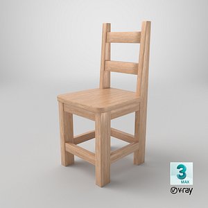 Furniture Wooden Chair 3D Model - Detailed Asset for Interior Design Projects