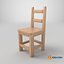 Modello 3D di sedia in legno per mobili - Risorsa dettagliata per progetti di interior design