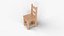 Modello 3D di sedia in legno per mobili - Risorsa dettagliata per progetti di interior design
