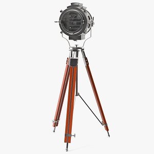 Nautical Retro Lamp Wooden Tripod 3D model