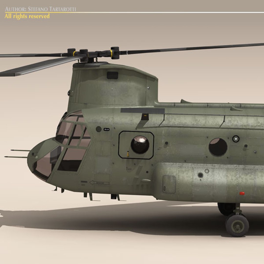 3d Ch 47 Chinook Helicopter Army Model