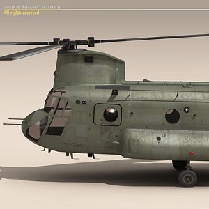 3d ch-47 chinook helicopter army model