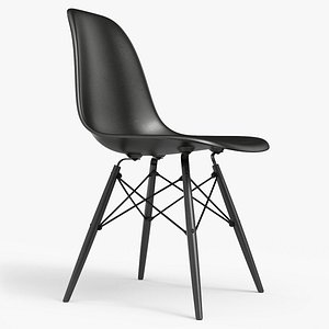 Eames Plastic Side Chair DSW Full Black