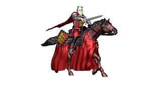 3D English Crusader Cavalry 6 model