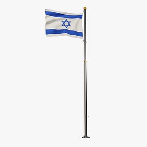 3D Pole Flag Israel