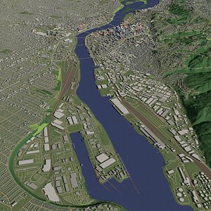 Portland Oregon USA - city and urban 3D model