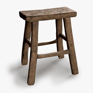 Vintage Square Wooden Stool