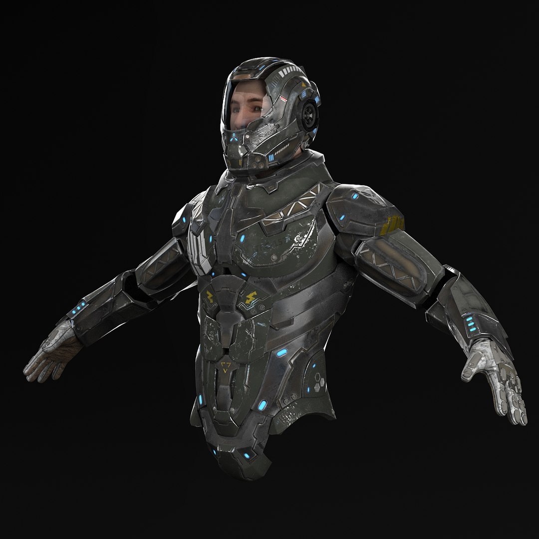 sci-fi armor 3d max