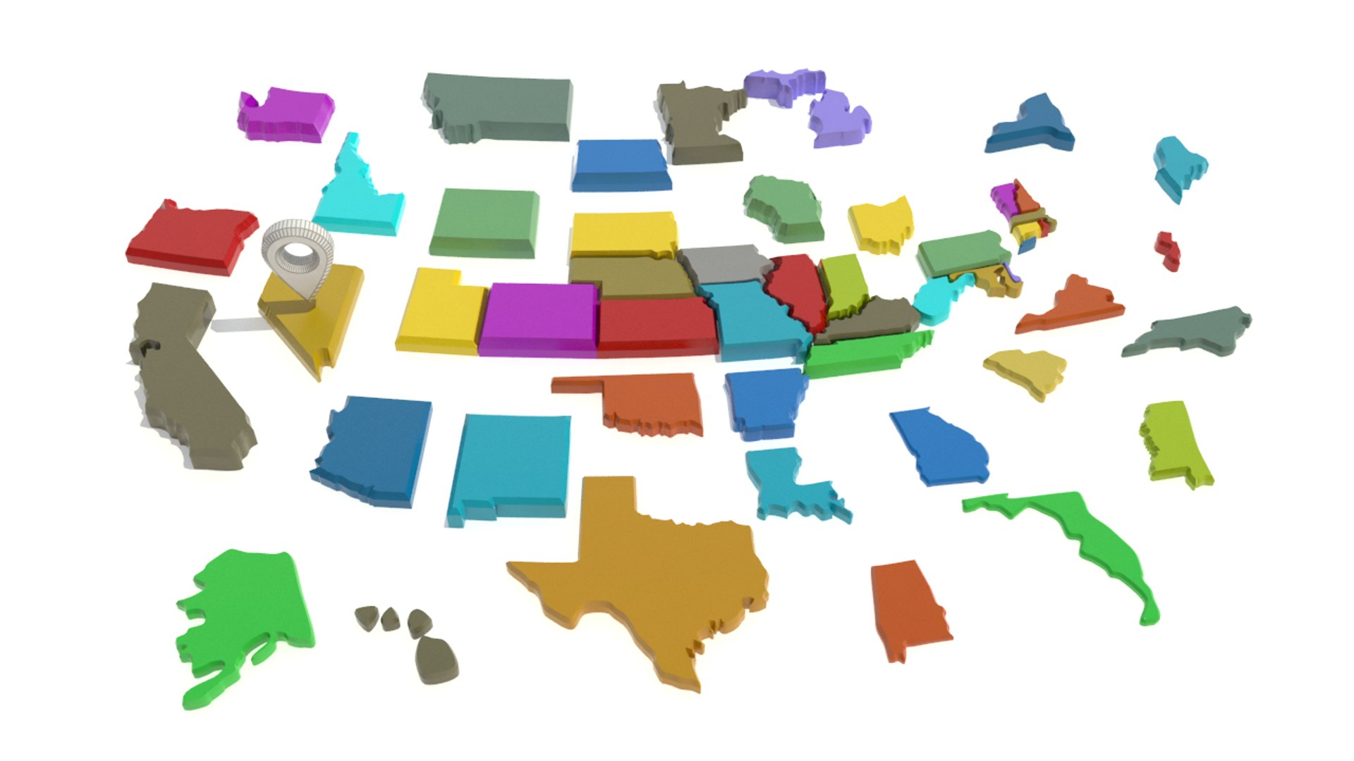 3d Usa State