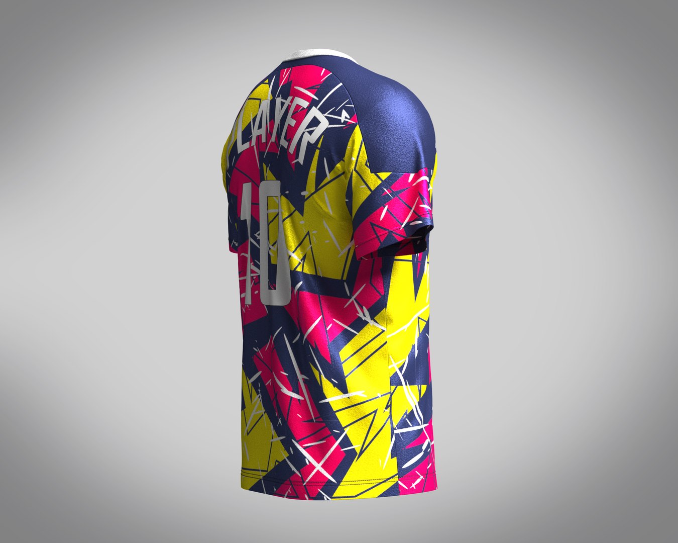 3D Soccer Hot pink with multi color Jersey Player-10 model - TurboSquid ...