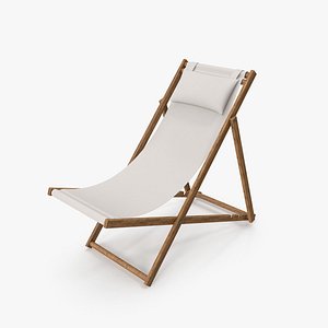 Light Folding Beach Chair with Pillow 3D model