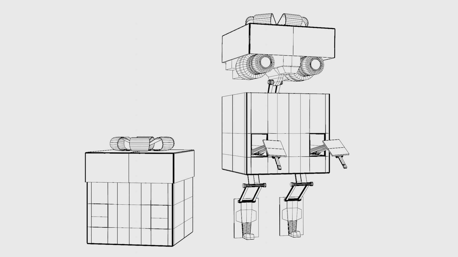 3D Model Gift Present Robot Rigged Low-poly - TurboSquid 2004149
