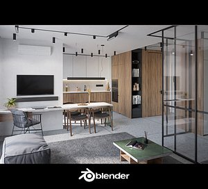 Modern Apartment interior 50sqm 3D model