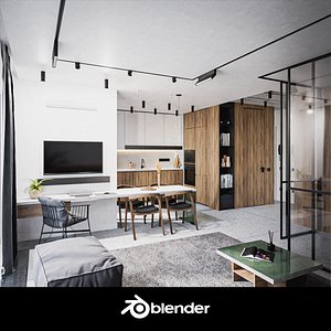 Modern Apartment interior 50sqm 3D model