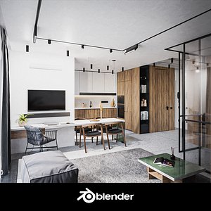 Scandinavian apartment interior 50sqm