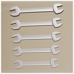 Spanner 5size set 3D model