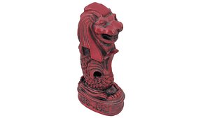 Merlion Figurine - High and Low Poly versions