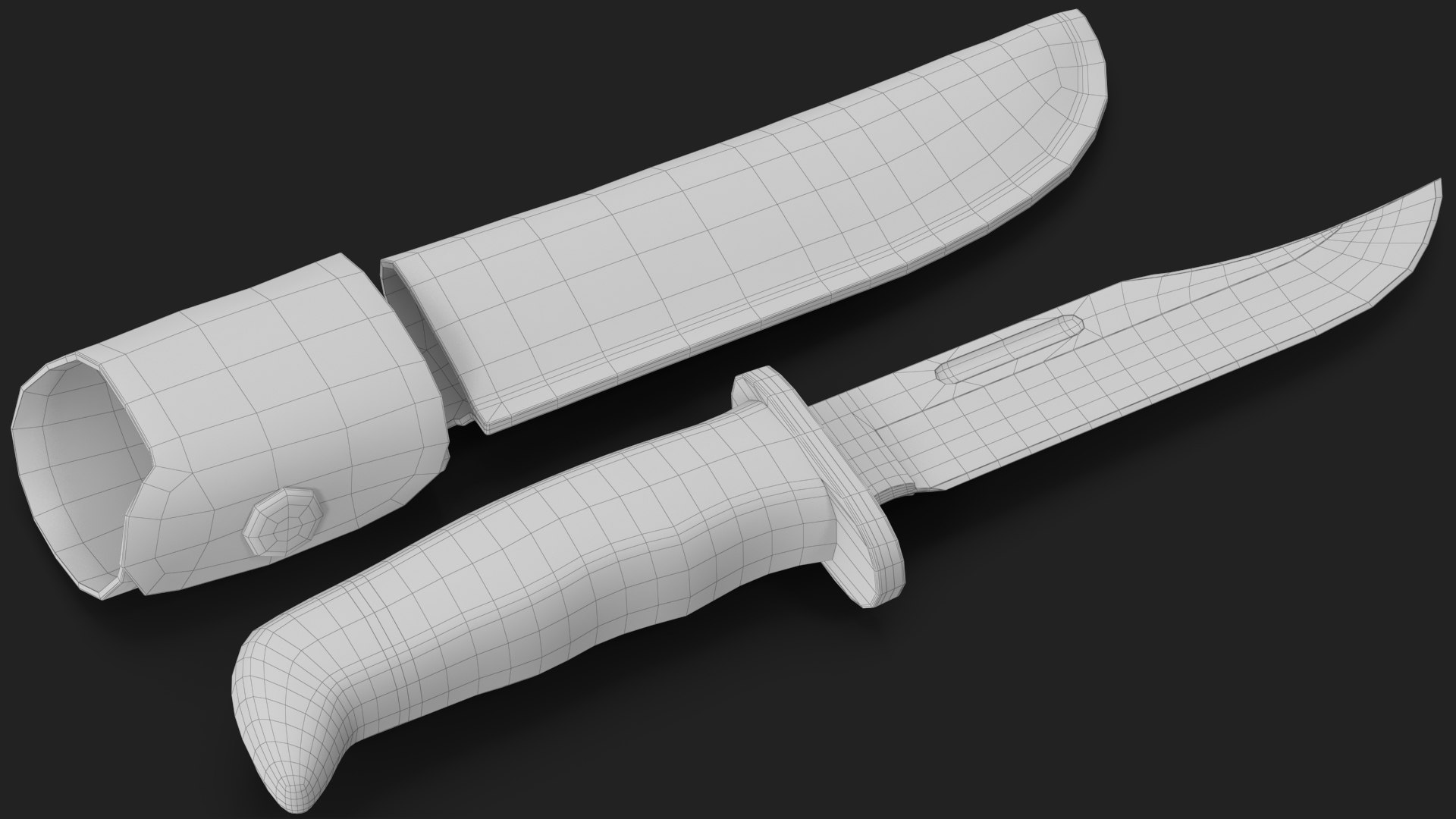 Hunting Knife in a Leather Sheath 3 3D model https://p.turbosquid.com/ts-thumb/jH/D5ocNq/tC/wireframe_05/jpg/1714556828/1920x1080/fit_q87/b1c7adf20e41c8e28e80ea1f055737912c6a8126/wireframe_05.jpg