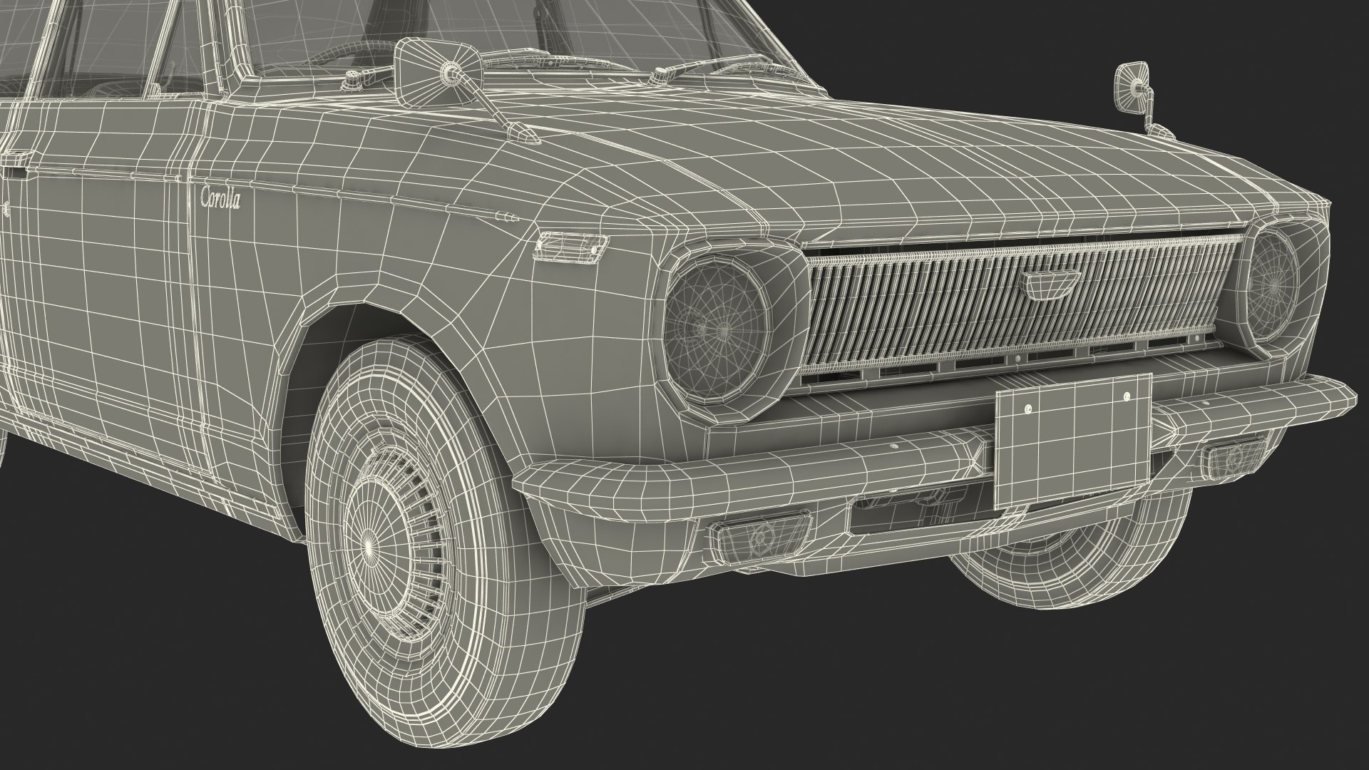 1st Gen Toyota Corolla E10 1966 White Rigged 3D model https://p.turbosquid.com/ts-thumb/jH/DBf05r/ao/1stgentoyotacorollae101966whiterigged3dsmodel042/jpg/1695241544/1920x1080/fit_q87/34dab379f23d7512463df006309e76270ccabd19/1stgentoyotacorollae101966whiterigged3dsmodel042.jpg