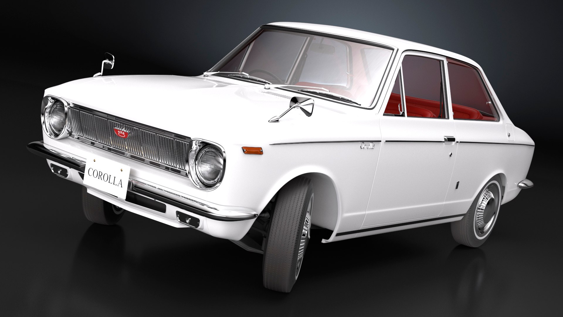 1st Gen Toyota Corolla E10 1966 White Rigged 3D model https://p.turbosquid.com/ts-thumb/jH/DBf05r/ox/1stgentoyotacorollae101966whiterigged3dsmodel013/jpg/1695241406/1920x1080/fit_q87/fe6cdf3b97ea3827f35fecc69459c8df0b0742cf/1stgentoyotacorollae101966whiterigged3dsmodel013.jpg